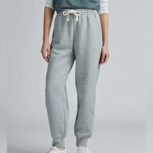 Everlane Relaxed Fit Heathered Grey High Rise Drawstring Cotton Jogger Sweats